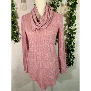 Cupio Cowl Neck Top Size Small Drapey Asymmetrical Tunic Pullover